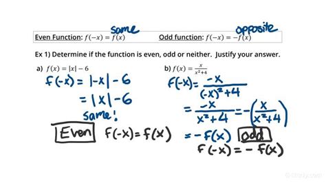 how to identify if a function is even or odd|Study Guide .